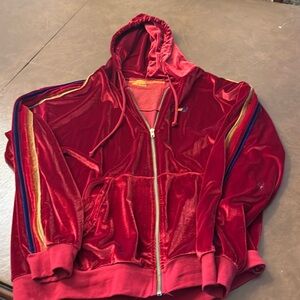 Aviator Nation stunning red full zip hooded sweatshirt women’s large